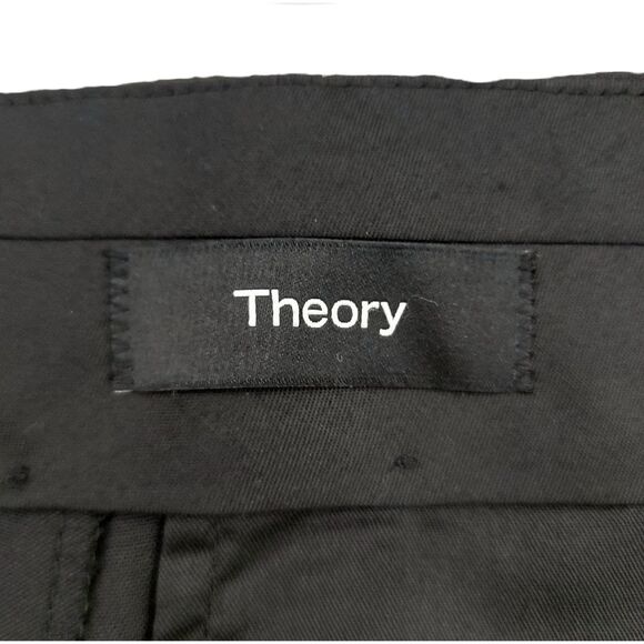 Theory Suit Pants Mens 32x31 Black Flat Front Straight Leg Wool Blend Office - Picture 9 of 12
